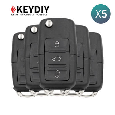 KeyDiy KD Télécommande Universel Série B Type Volkswagen Avec 3Boutons B01-3 5 pièces Lot