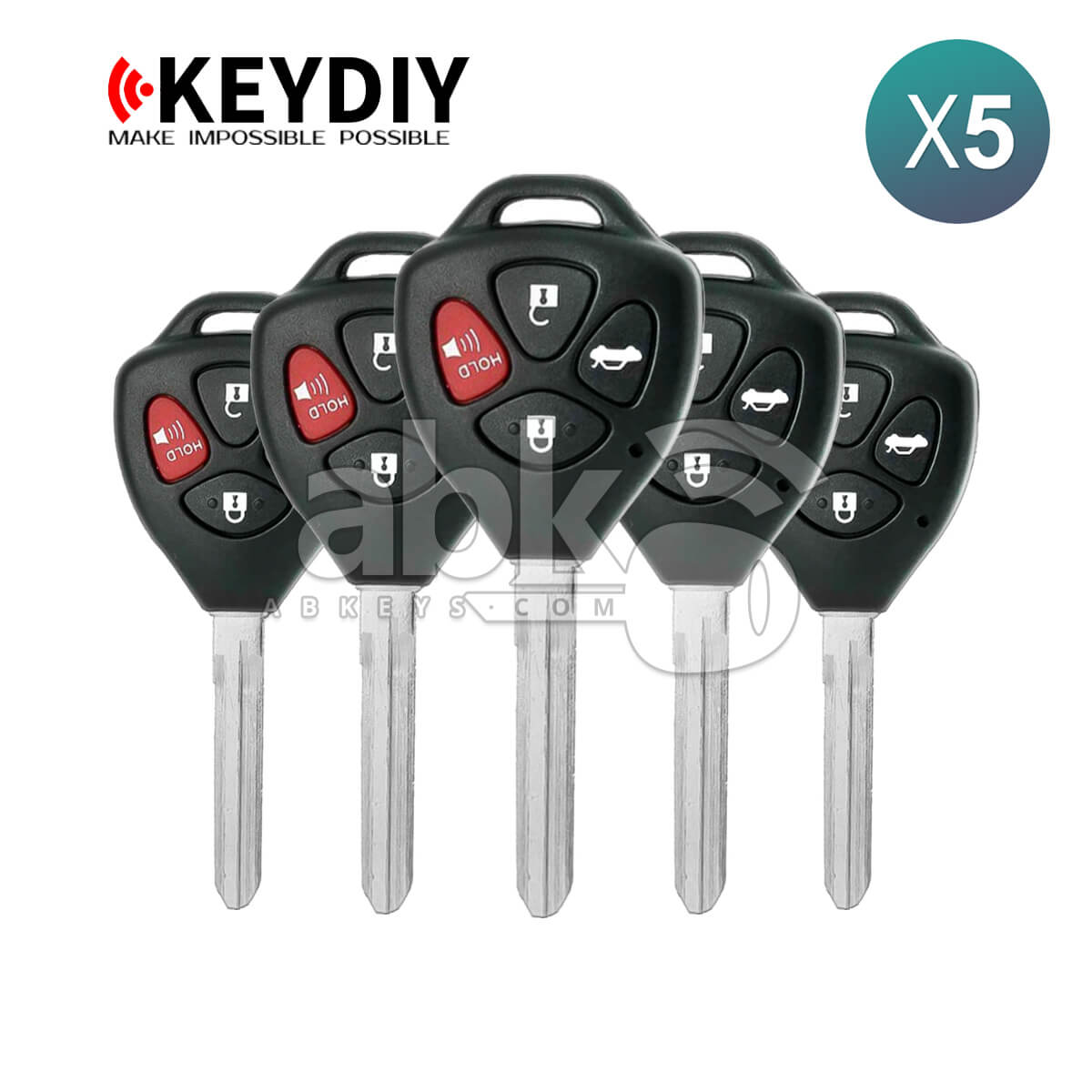 KeyDiy KD Universal Remote B Series Toyota Type With 4Buttons B05-4 5Pcs Bundle -