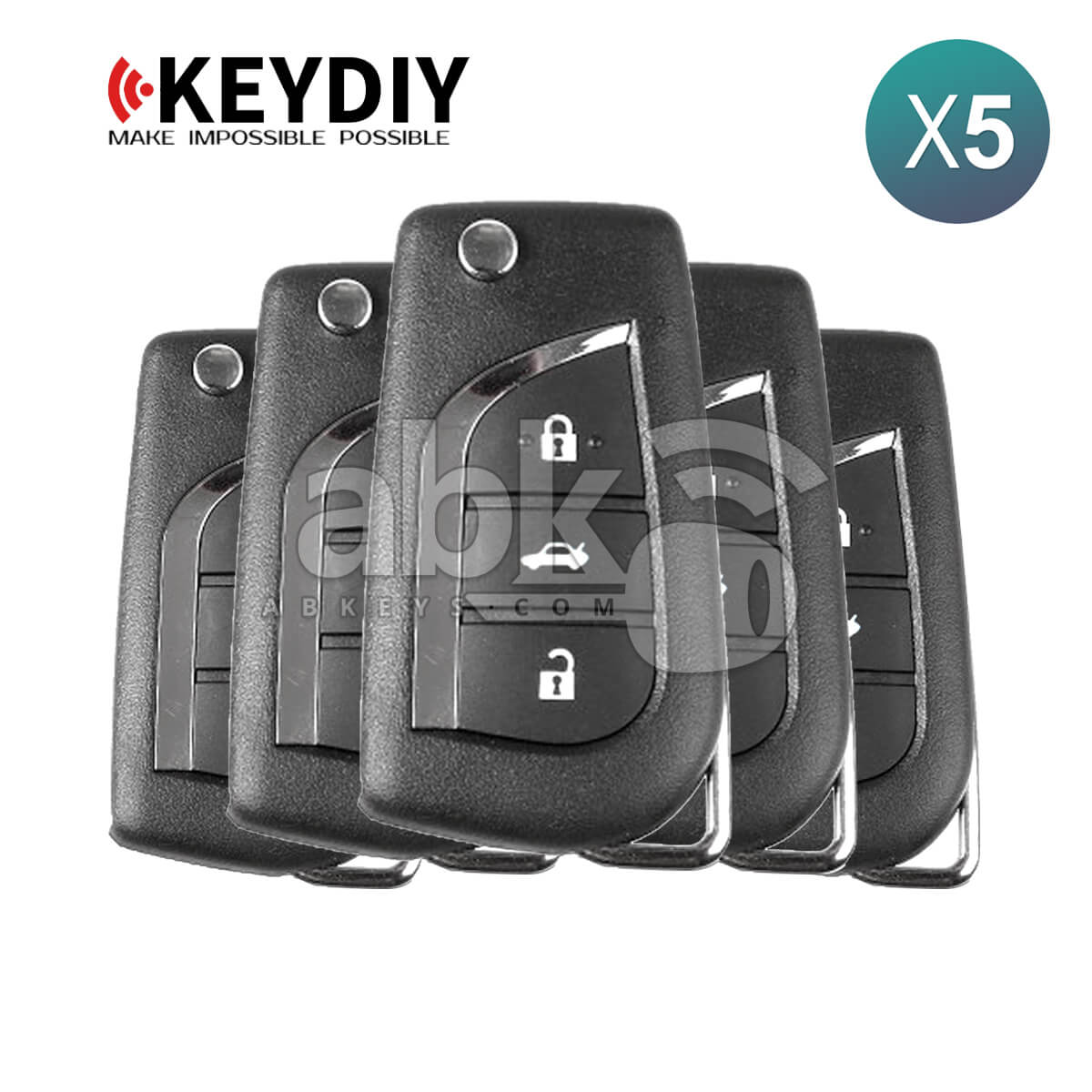 KeyDiy KD Universal Remote B Series Toyota Type With 3Buttons B13 5Pcs Bundle - ABK-1010-B13-OFF5 -