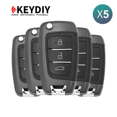KeyDiy KD Télécommande Universelle Série B Type Hyundai Avec 3Boutons B25 5 pièces Lot