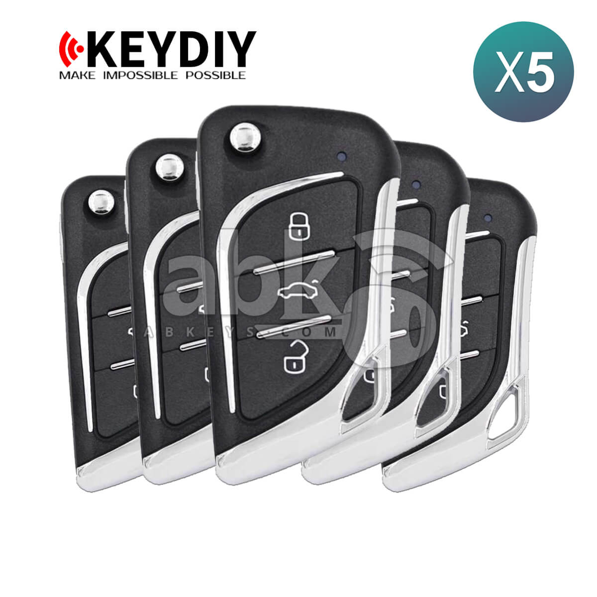 KeyDiy KD Universal Remote B Series Cadillac Type With 3Buttons B30 5Pcs Bundle - ABK-1010-B30-OFF5