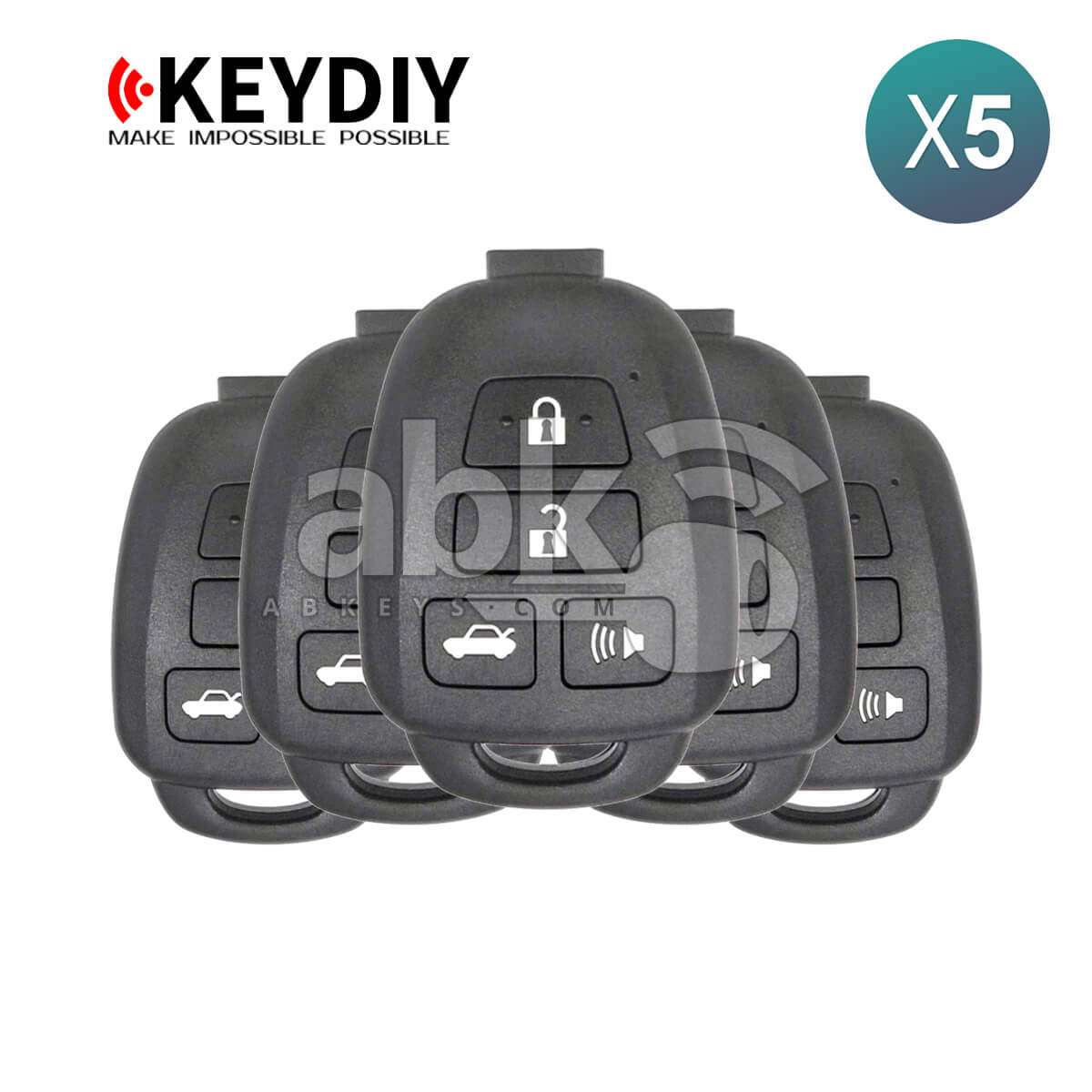 KeyDiy KD Universal Remote B Series Toyota Type With 4Buttons B35-4 5Pcs Bundle -