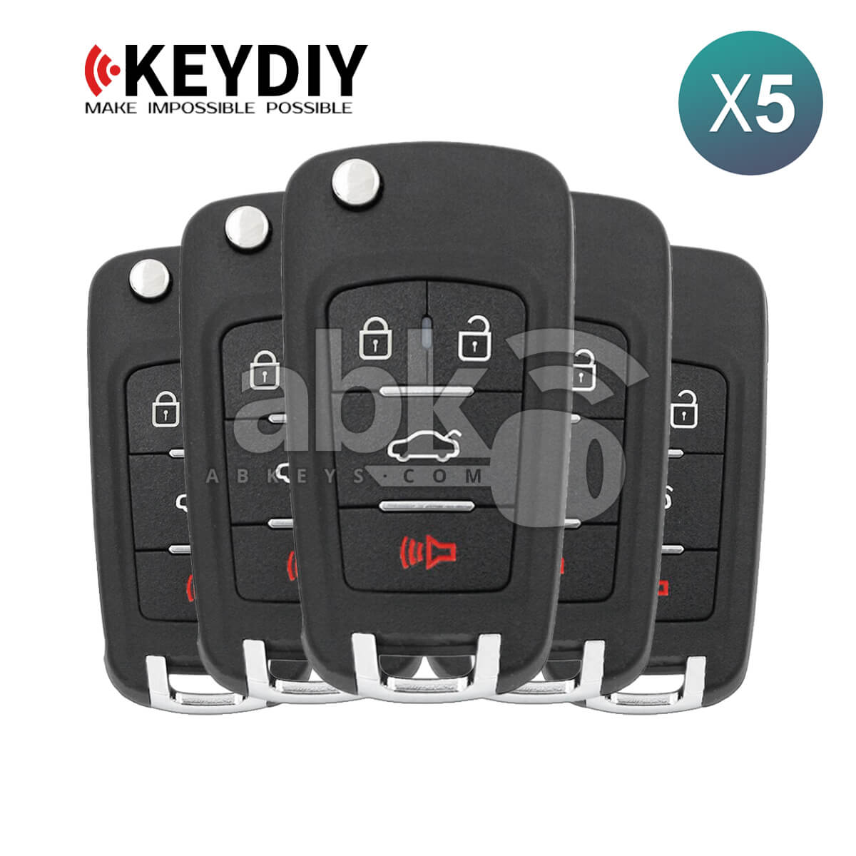 KeyDiy KD Universal Remote NB Series Chevrolet Type With 4Buttons NB18 5Pcs Bundle  