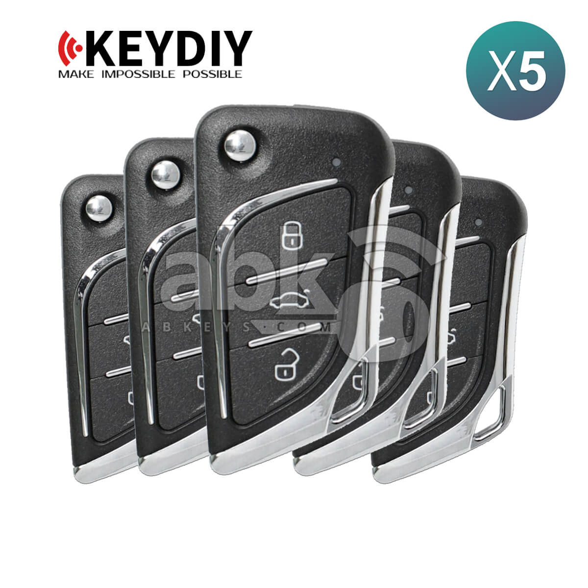 KeyDiy KD Universal Remote NB Series Cadillac Type With 3Buttons NB30 5Pcs Bundle  