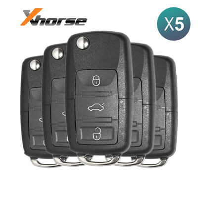 Xhorse VVDI Télécommande Filaire Style Volkswagen, 3Boutons XKB501EN 5 pièces Lot