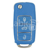 Xhorse VVDI Key Tool Volkswagen Style Wired Flip Remote 3Buttons Blue XKB503EN - ABK-1015-XKB503EN -