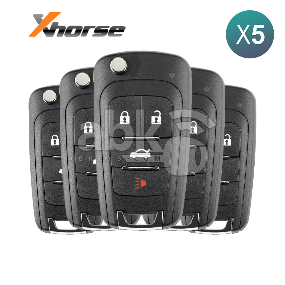 Xhorse VVDI Key Tool GM Style Wired Flip Remote 4Buttons XKBU01EN 5Pcs Bundle  