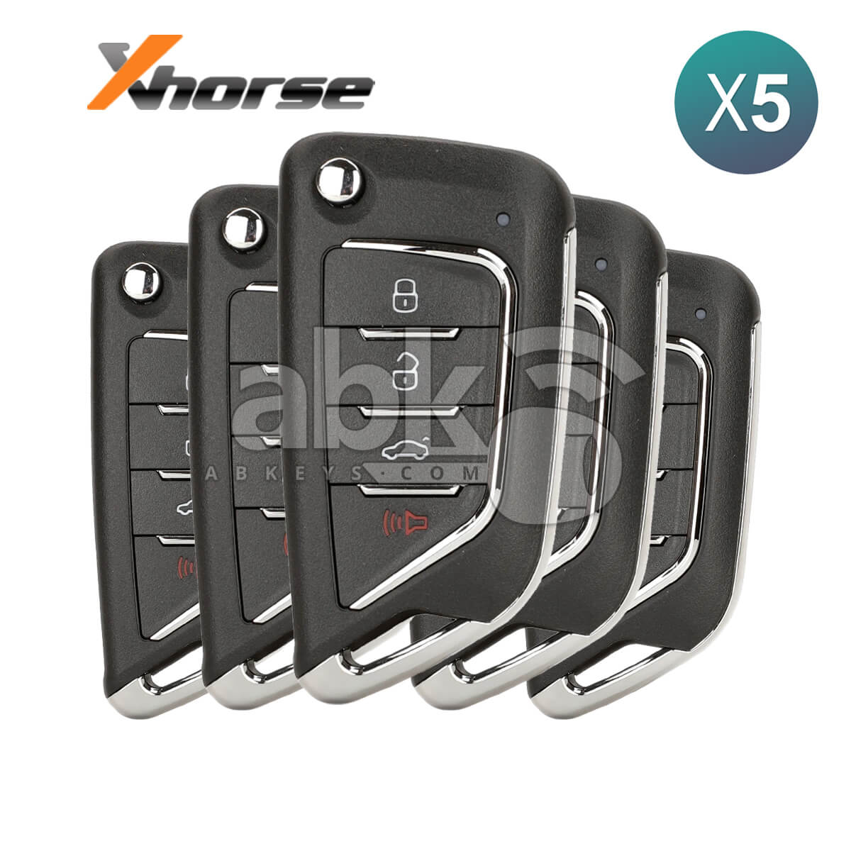 Xhorse VVDI Key Tool Cadillac Style Wired Flip Remote 4Buttons XKCD02EN 5Pcs Bundle -