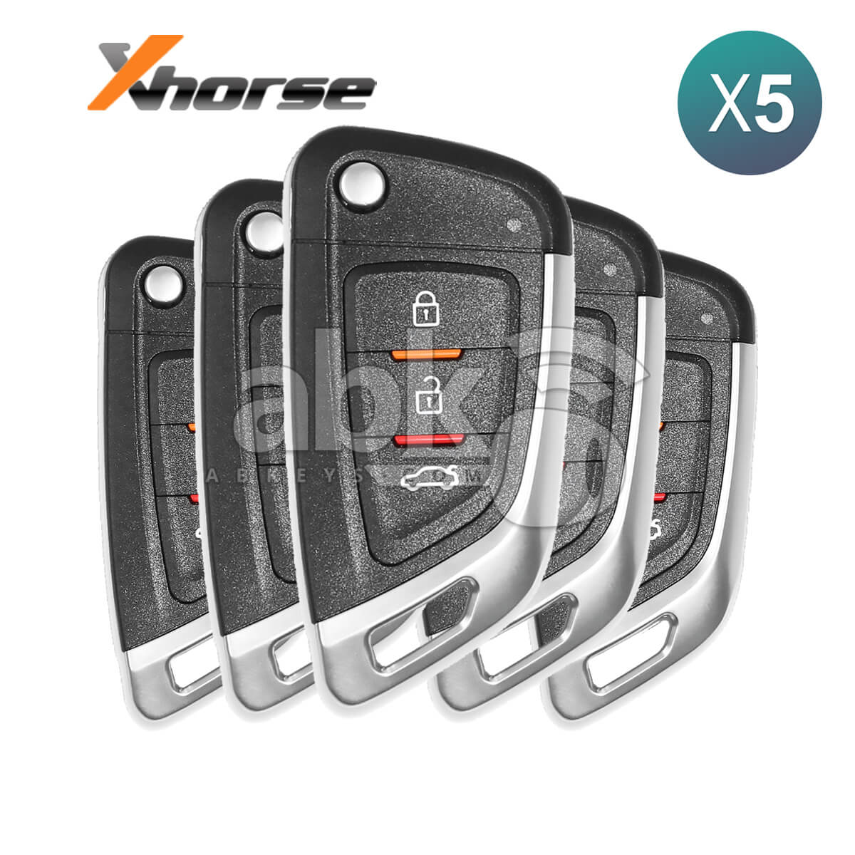 Xhorse VVDI Key Tool Bmw Style Wired Flip Remote 3Buttons XKKF02EN 5Pcs Bundle  