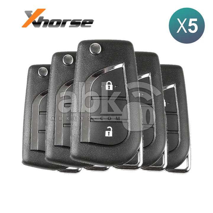 Xhorse VVDI Key Tool Toyota Style Wired Flip Remote 2Buttons XKTO01EN 5Pcs Bundle -