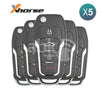 Xhorse VVDI Key Tool Ford Style Wireless Flip Remote 4Buttons XNFO01EN 5Pcs Bundle -