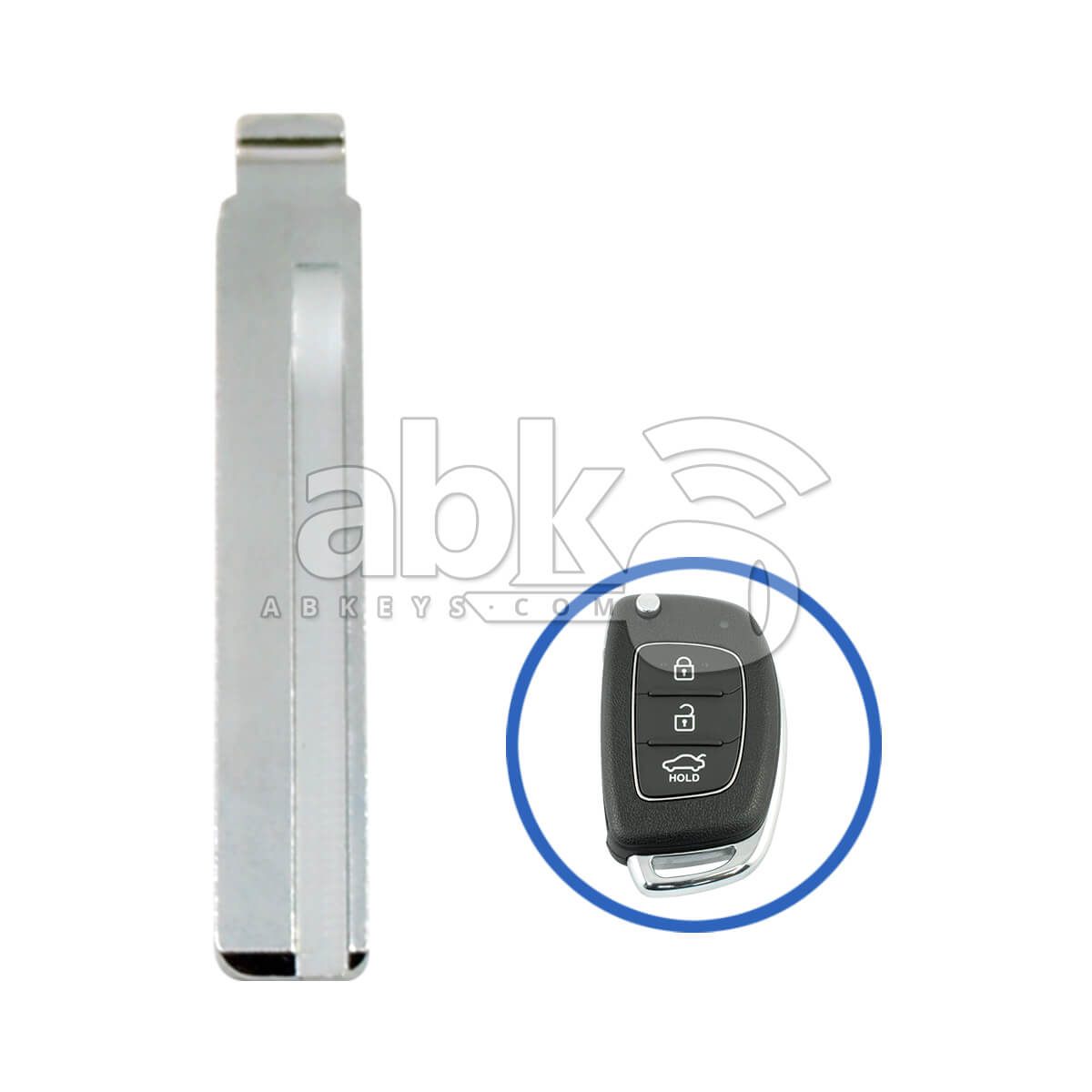 Hyundai Santa Fe 2012+ Flip Remote Key Blade 81996-2W000 81996-2W001 HYN17R - ABK-1081 - ABKEYS.COM