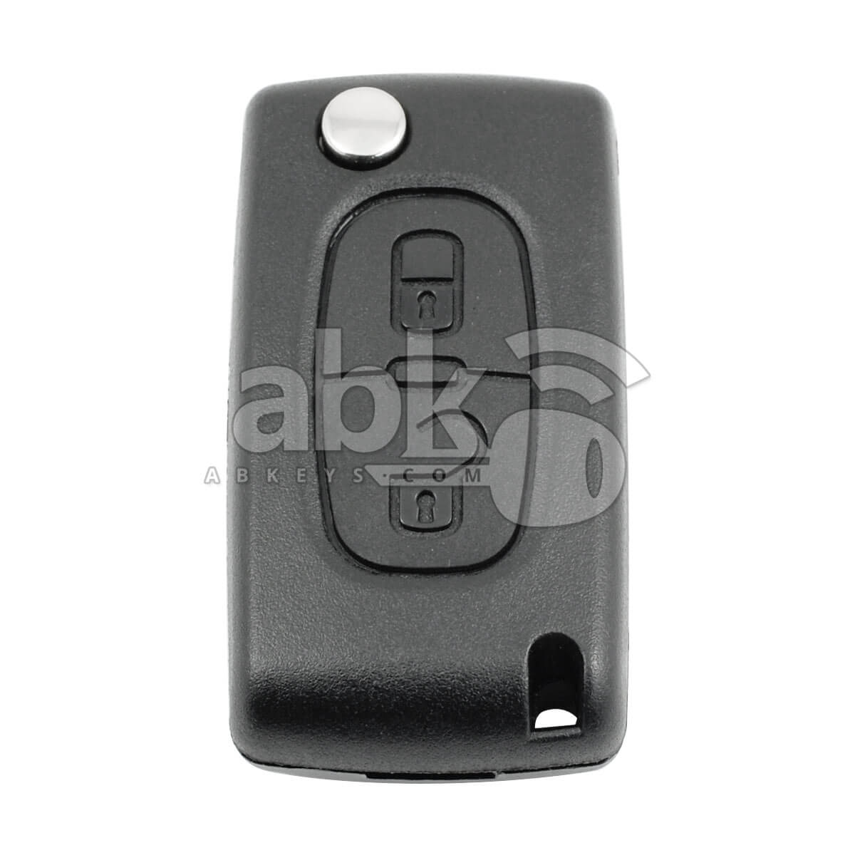 Peugeot 2003+ Flip Remote Cover 2Buttons With Battery Holder CE0536 HU83 - ABK-1144 - ABKEYS.COM