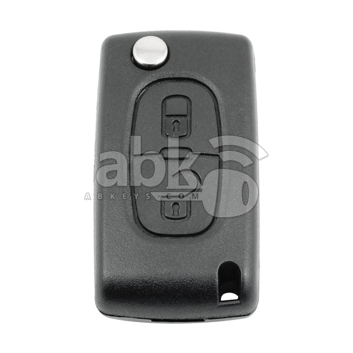 Peugeot 2003+ Flip Remote Cover 2Buttons With Battery Holder CE0536 HU83 - ABK-1144 - ABKEYS.COM