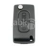 Peugeot 2003+ Flip Remote Cover 2Buttons With Battery Holder CE0536 HU83 - ABK-1144 - ABKEYS.COM