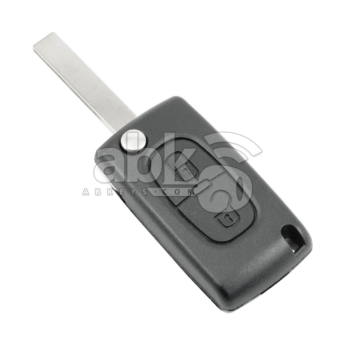 Peugeot 2003+ Flip Remote Cover 2Buttons With Battery Holder CE0536 HU83 - ABK-1144 - ABKEYS.COM