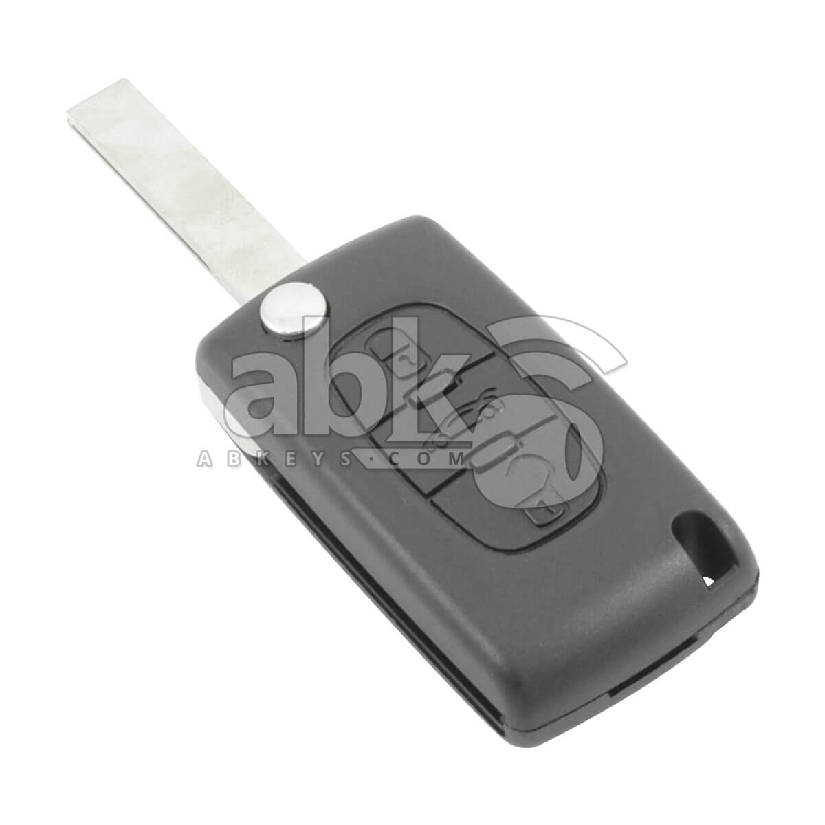 Peugeot 2003+ Flip Remote Cover 3Buttons With Battery Holder CE0536 HU83 - ABK-1145 - ABKEYS.COM