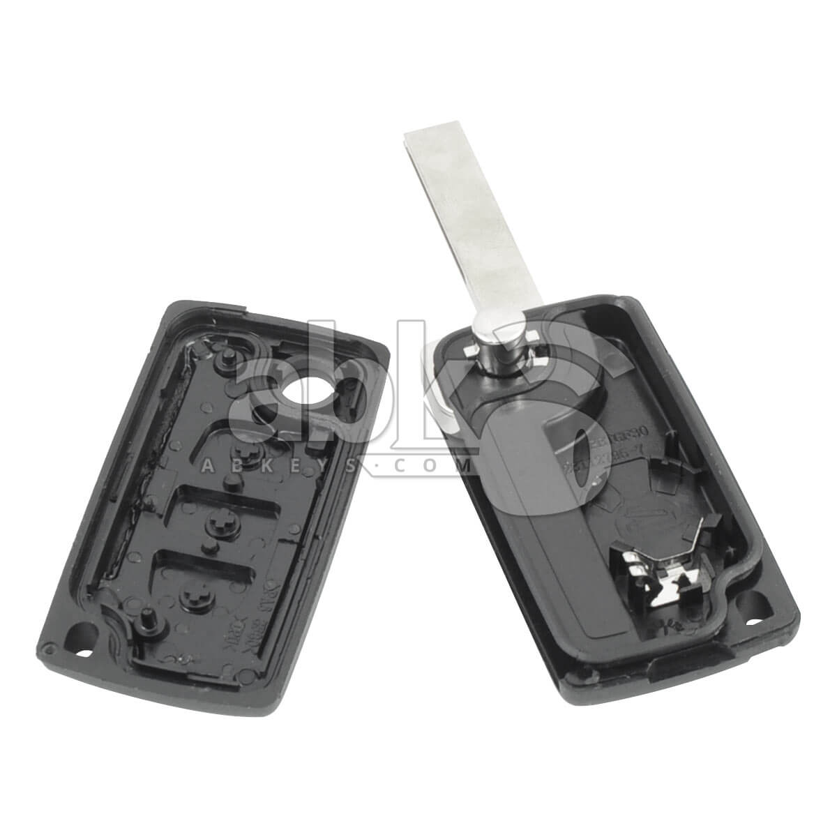 Peugeot 2003+ Flip Remote Cover 3Buttons With Battery Holder CE0536 HU83 - ABK-1145 - ABKEYS.COM