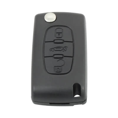 Peugeot 2003+ Flip Remote Cover 3Buttons With Battery Holder CE0536 HU83 - ABK-1145 - ABKEYS.COM