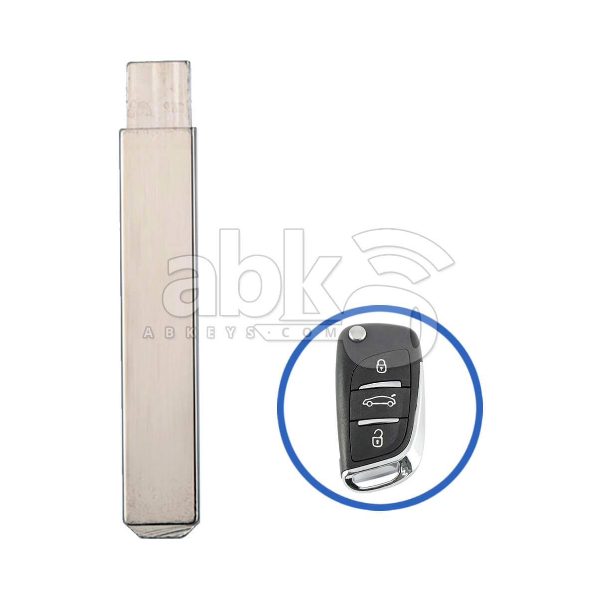 Peugeot Citroen Flip Remote Key Blade VA2   ABK 1198   ABKEYS