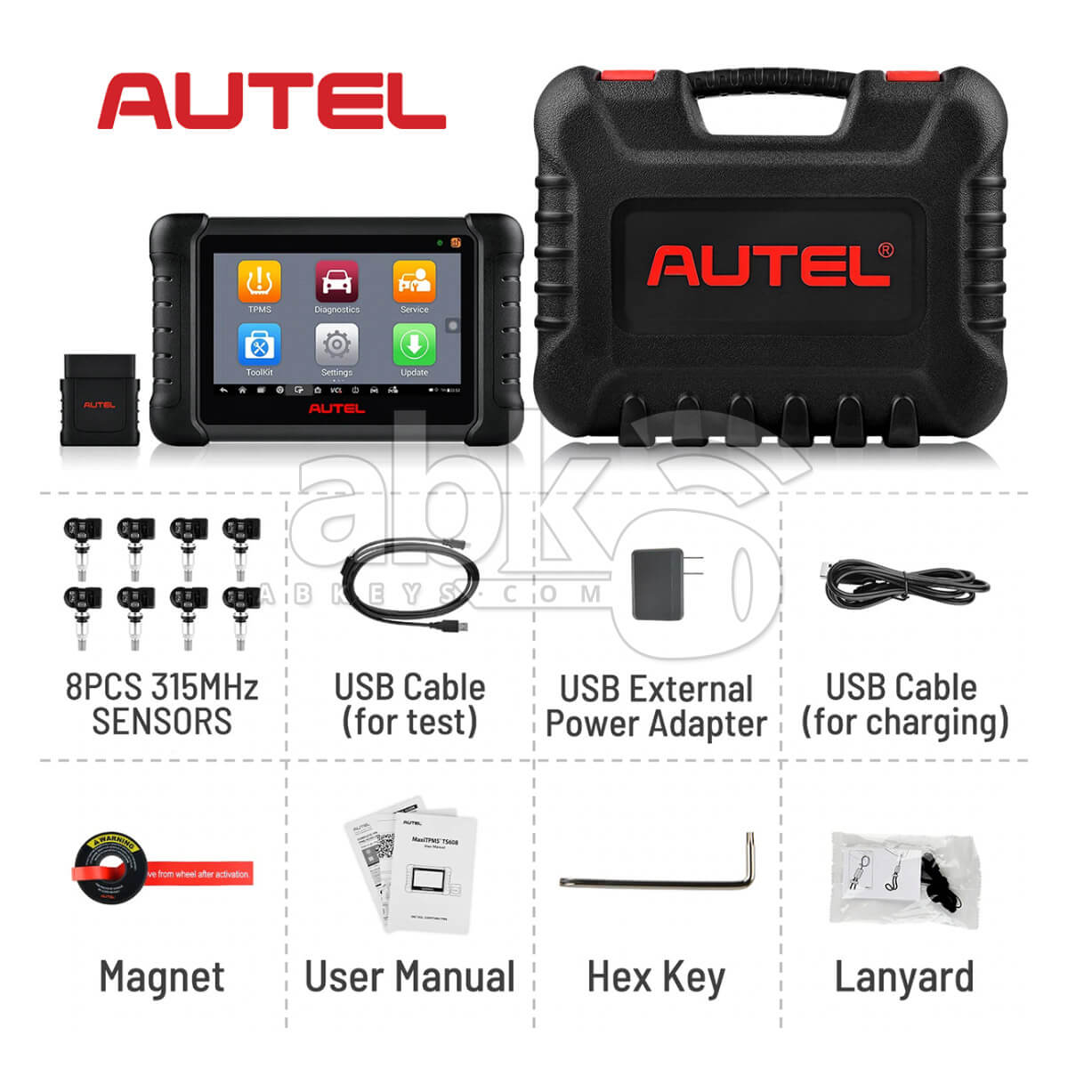 Autel MaxiTPMS TS608 TPMS Diagnostic & Service Tool   ABK 1228   ABKEYS