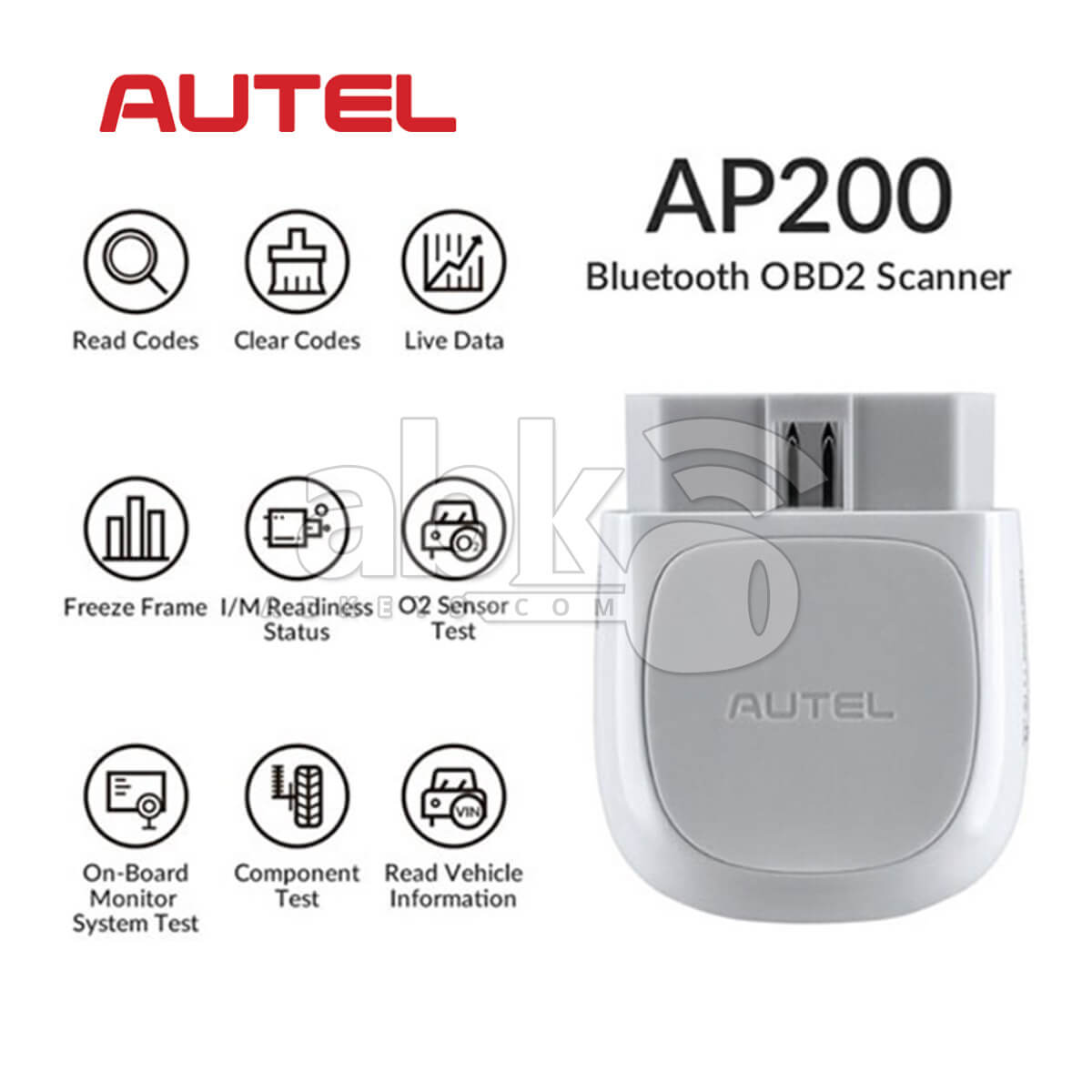 Autel MaxiAP AP200 Bluetooth OBD2 Diagnostic Scanner   ABK 1287   ABKEYS
