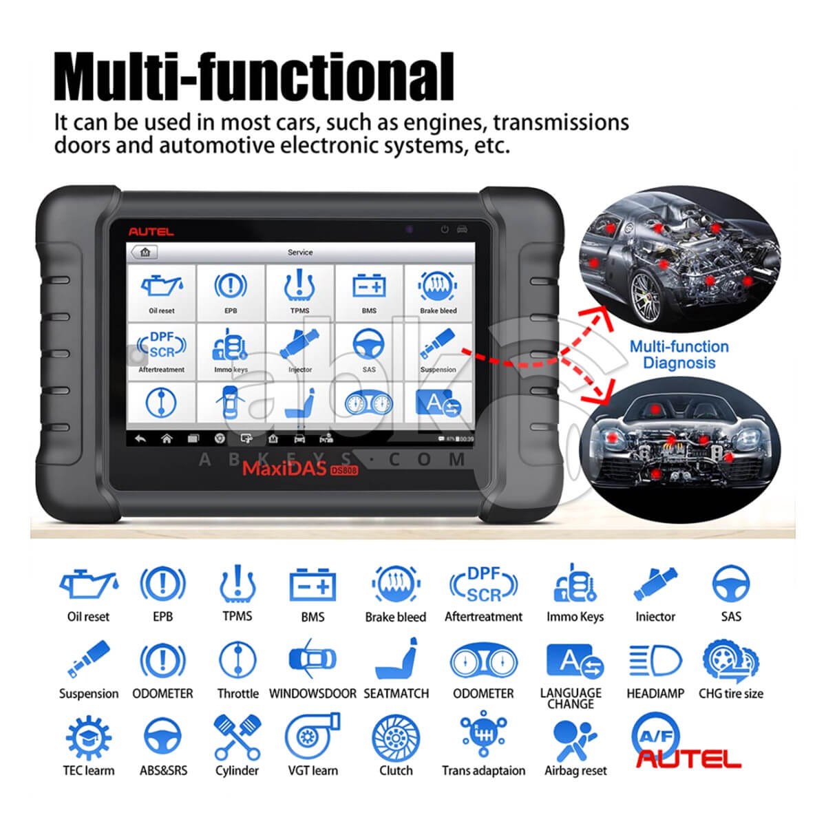 Autel MaxiDAS DS808K Diagnostic Tool   ABK 1292   ABKEYS