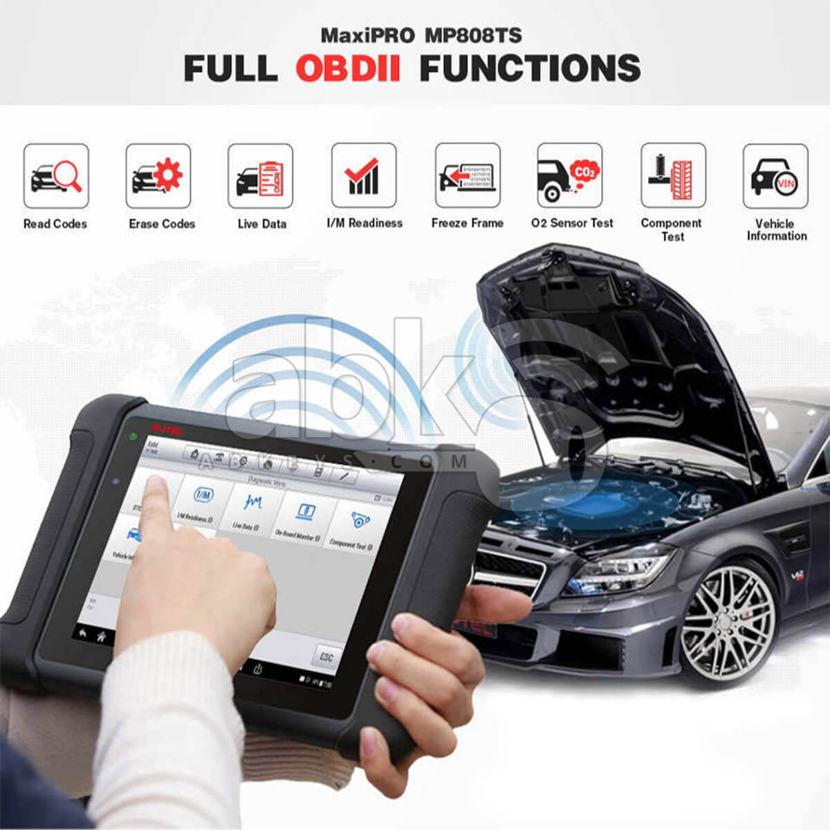 Autel MaxiPRO MP808TS Diagnostic Tool   ABK 1293   ABKEYS