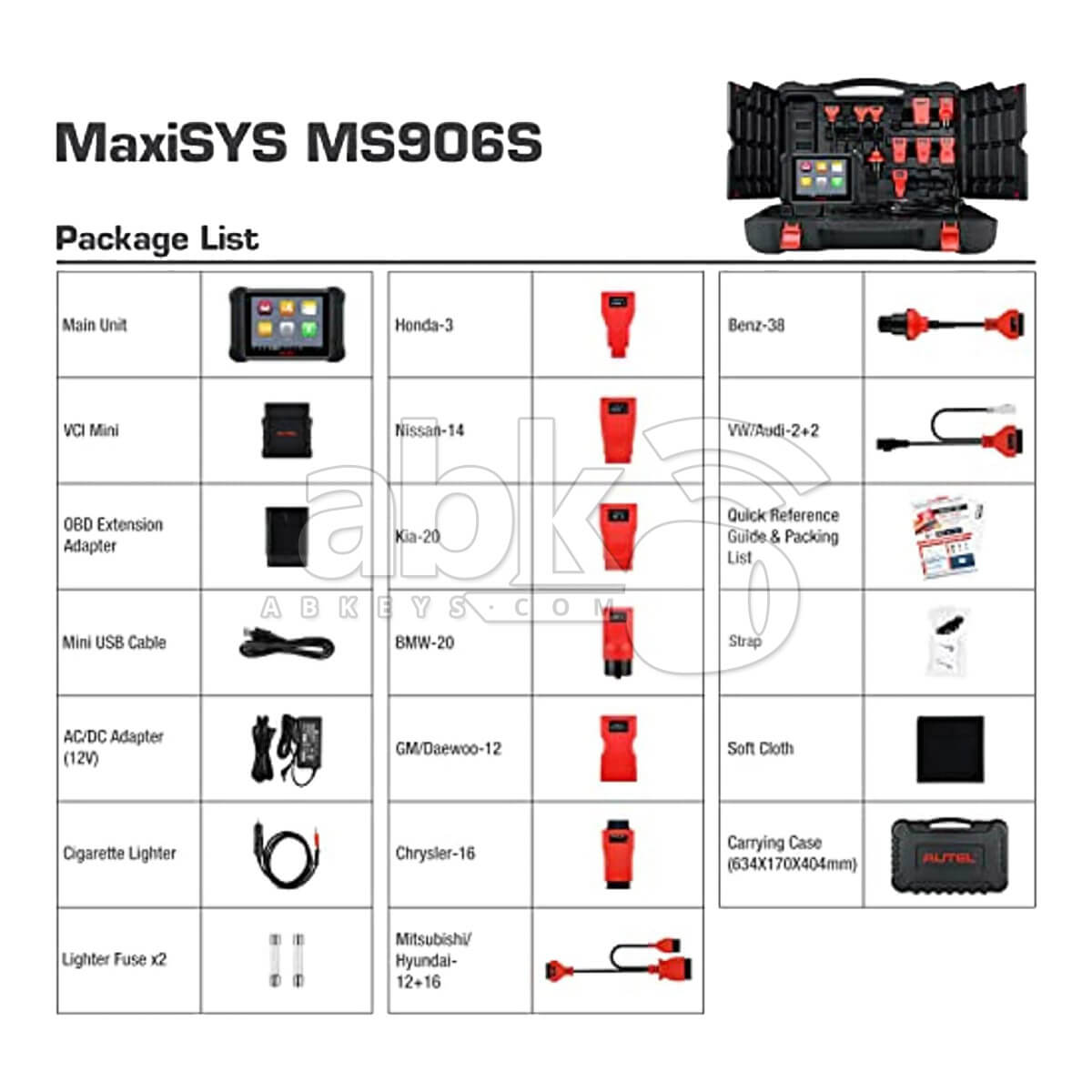 Autel MaxiSys MS906S Auto Diagnostic Scanner   ABK 1295   ABKEYS