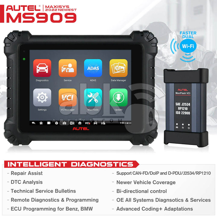 Autel MaxiSys 909 EV Auto Diagnostic Tool - ABK-1319 - ABKEYS.COM