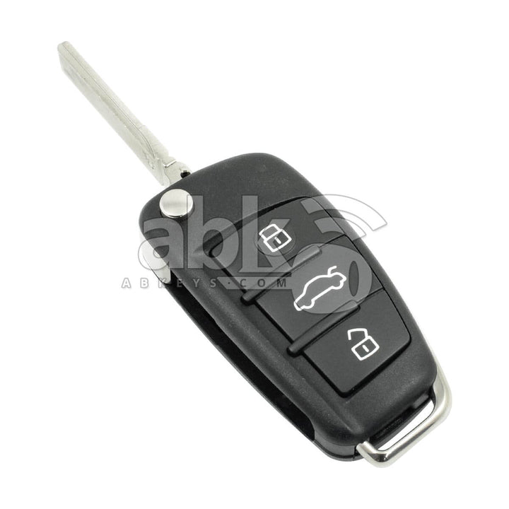 Audi TT A1 A3 Q3 2005+ Flip Remote 3Buttons 8P0 837 220 D 8P0837220D 433MHz HU66 - ABK-1387 -