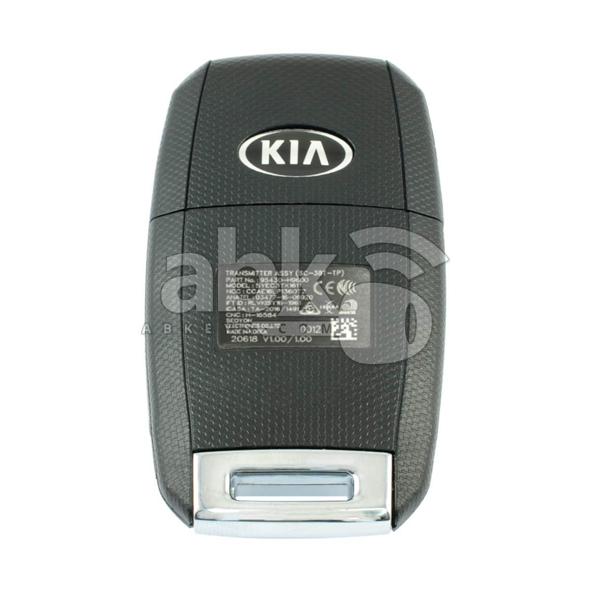 Genuine Kia Rio 2018+ Flip Remote 3Buttons 95430-H9600 433MHz SYEC3TX1611 - ABK-1432 - ABKEYS.COM