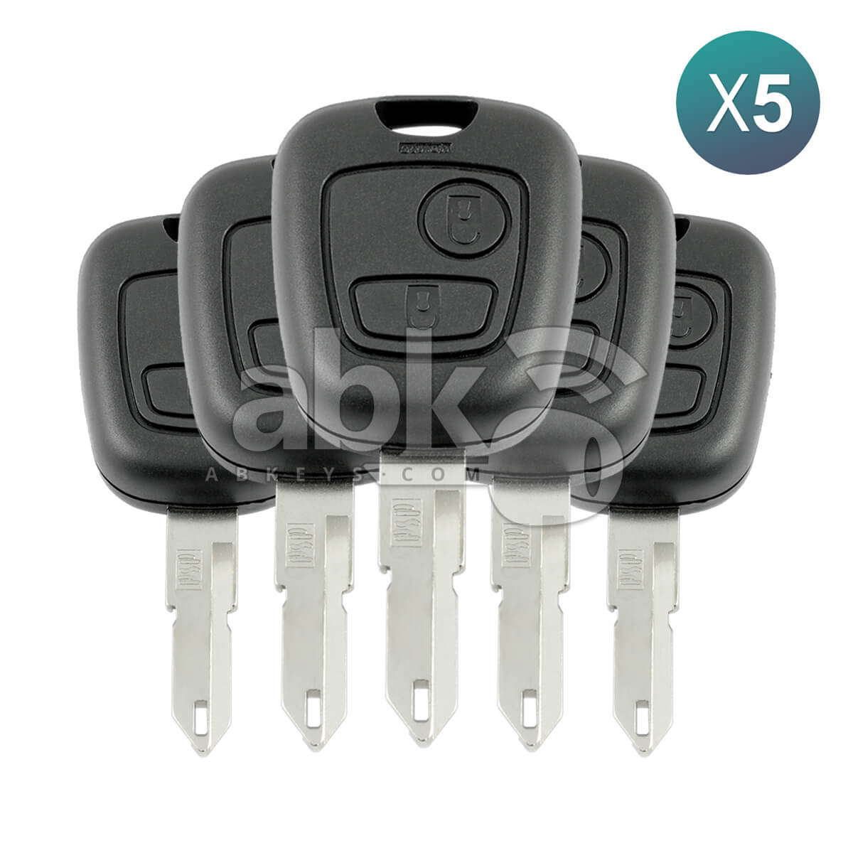 Peugeot 206 2003+ Remote Key 5Pcs Offer 2Buttons 6554YL 433MHz NE72   ABK 1515 OFF5   ABKEYS