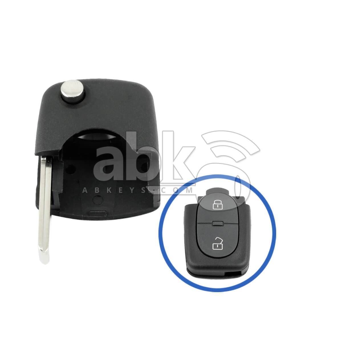 Audi Round 1997+ Flip Remote Key Blade HU66 - ABK-1706 - ABKEYS.COM