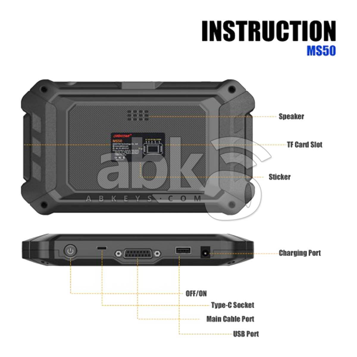 OBDStar MS50 Motorcycle Diagnostic Scanner Tablet   ABK 2033   ABKEYS