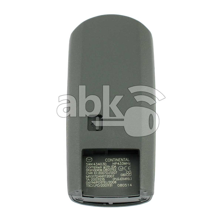 Genuine Mazda 6 2009+ Smart Key 3Buttons GSYD-67-5RYA 433MHz 5WK43403D - ABK-2037 - ABKEYS.COM