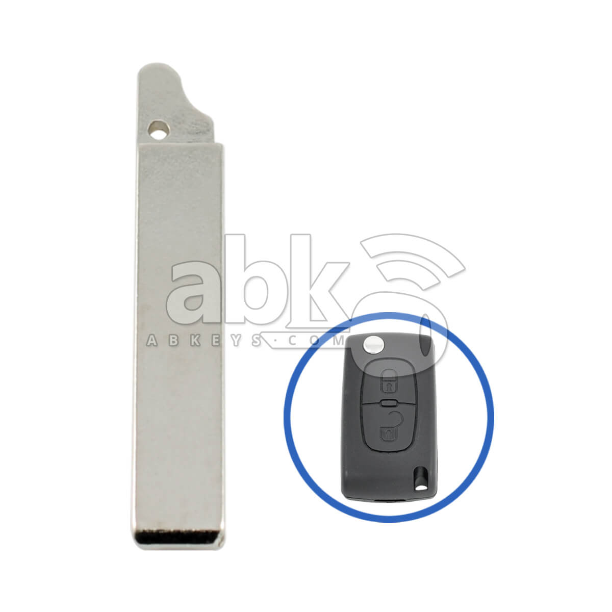 Peugeot Citroen 2003+ Flip Remote Key Blade HU83   ABK 2118   ABKEYS