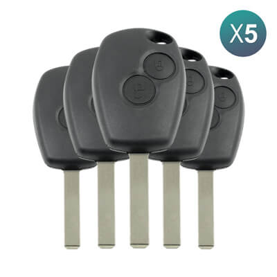 Renault Clio3, Duster, Kangoo, Twingo, Master 2005+ Tête de Clé Télécommande, 2Boutons 7701209235 433MHz, E154554, VA2 5 pièces Lot
