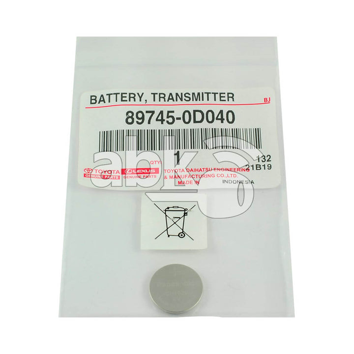 Genuine Toyota 2012+ Remote Battery CR1620 89745-0D040 - ABK-2390 - ABKEYS.COM