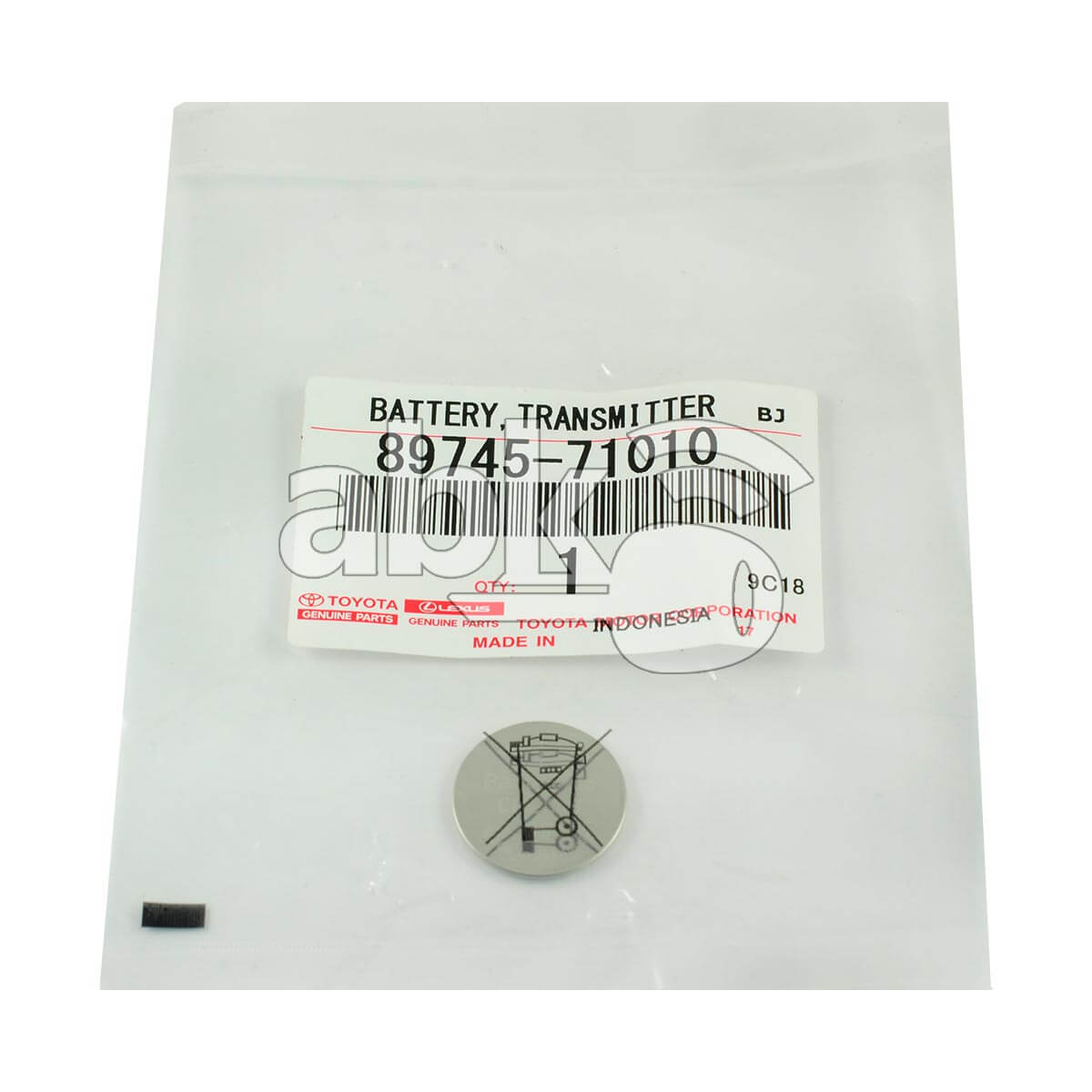 Genuine Toyota 2003+ Remote Battery CR2016 89745-71010 89745-48030 - ABK-2392 - ABKEYS.COM