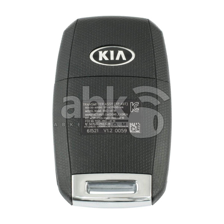 Genuine Kia Sedona 2015+ Flip Remote 4Buttons 95430-A9100 433MHz TQ8-RKE-4F19 - ABK-2417 -