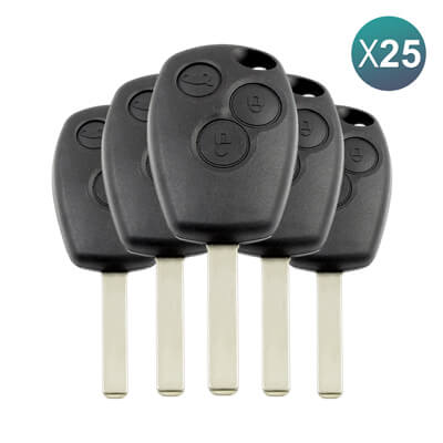 Renu, Dacia 2005+ Key Head Remote Cover, 3Buttons, VA2 25Pcs Bundle