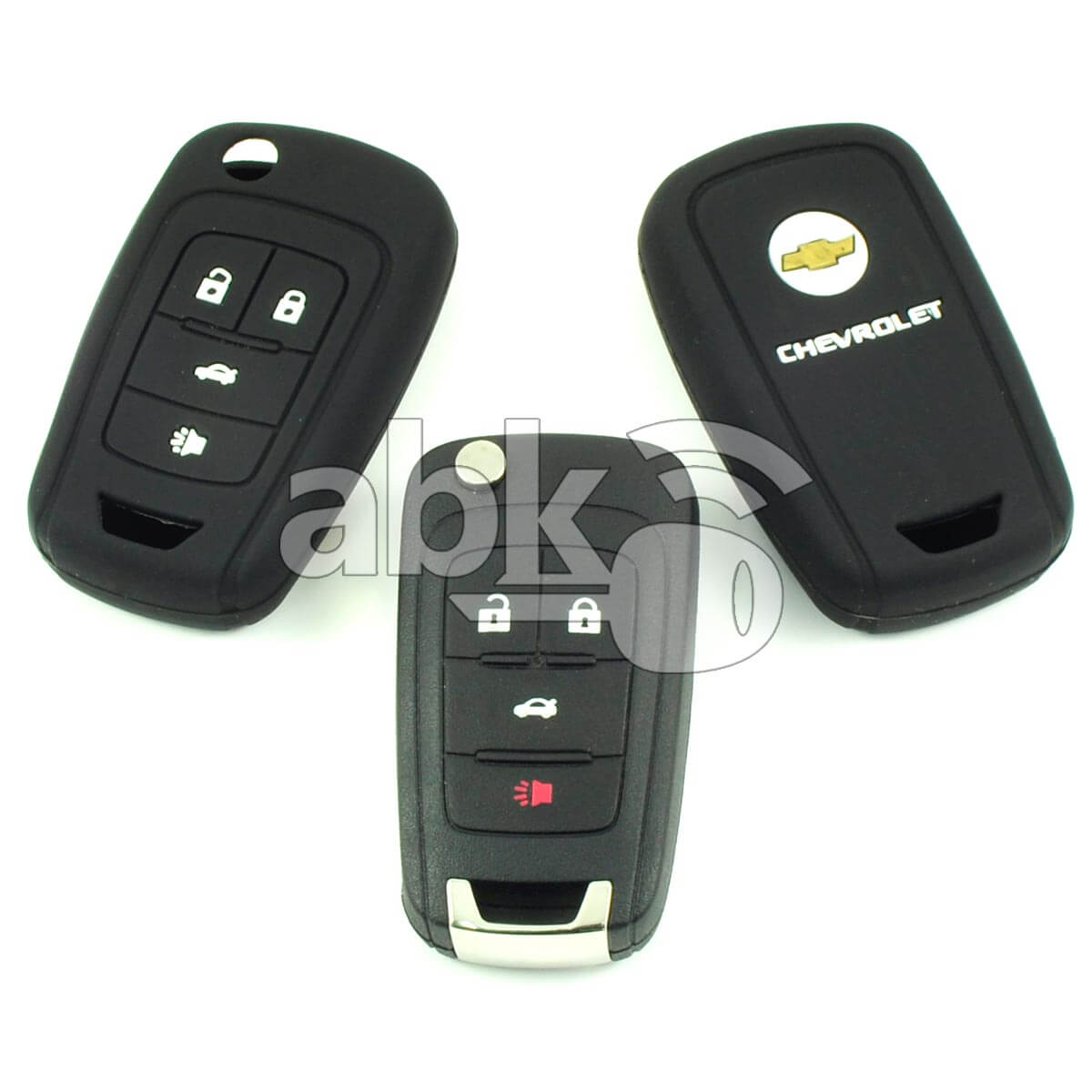 Chevrolet Gmc Silicone Remote Covers 4Buttons - ABK-2500-CHV-FLIP4B - ABKEYS.COM