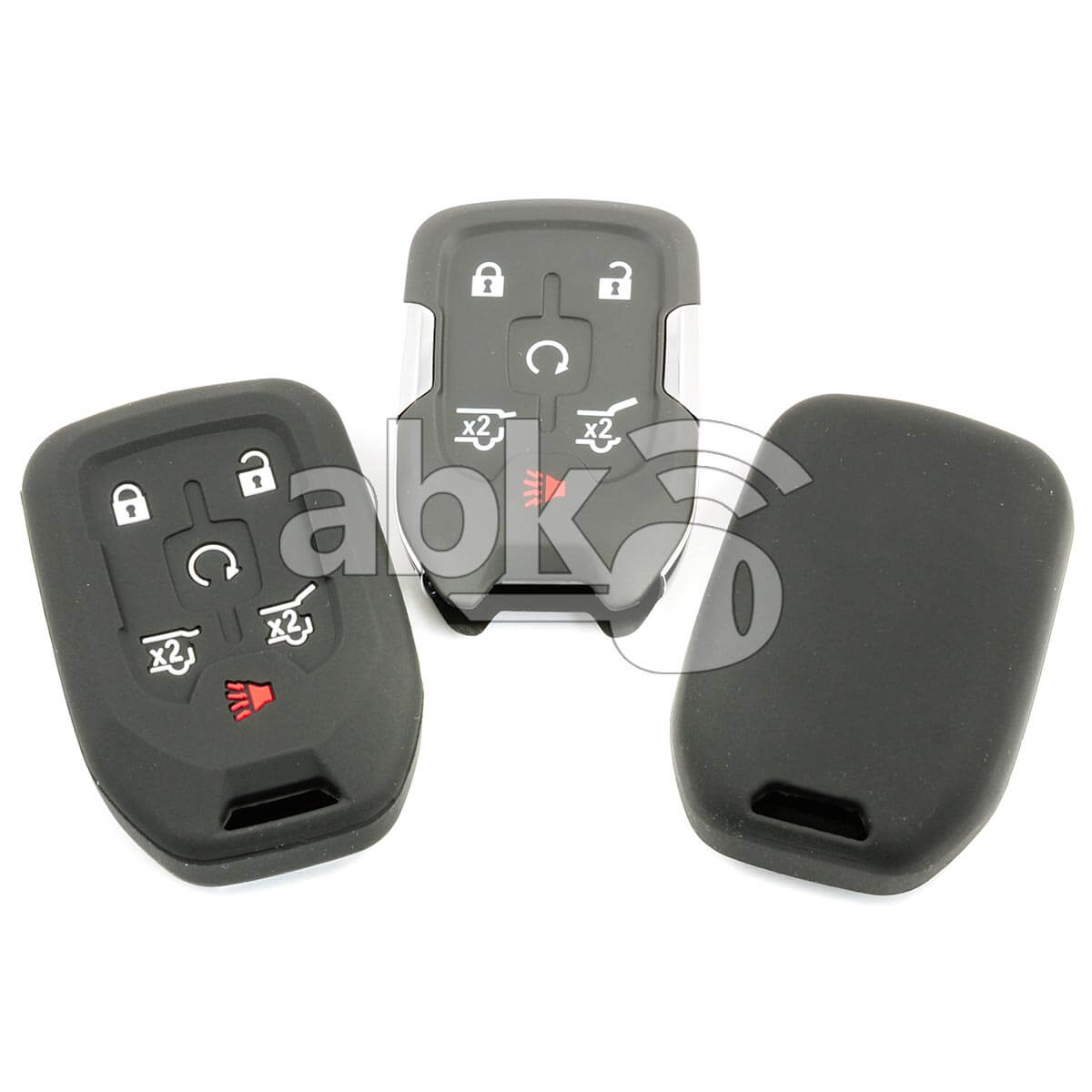 Chevrolet Gmc Silicone Remote Covers 6Buttons - ABK-2500-CHV-SMART-MID6B - ABKEYS.COM