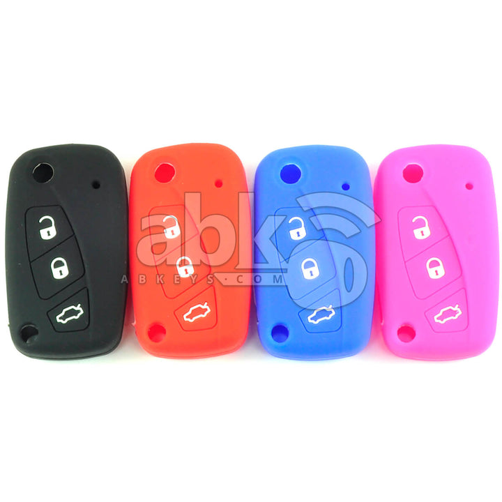 Fiat Silicone Remote Covers 3Buttons - ABK-2500-FIAT-FLIP-OLD3B - ABKEYS.COM