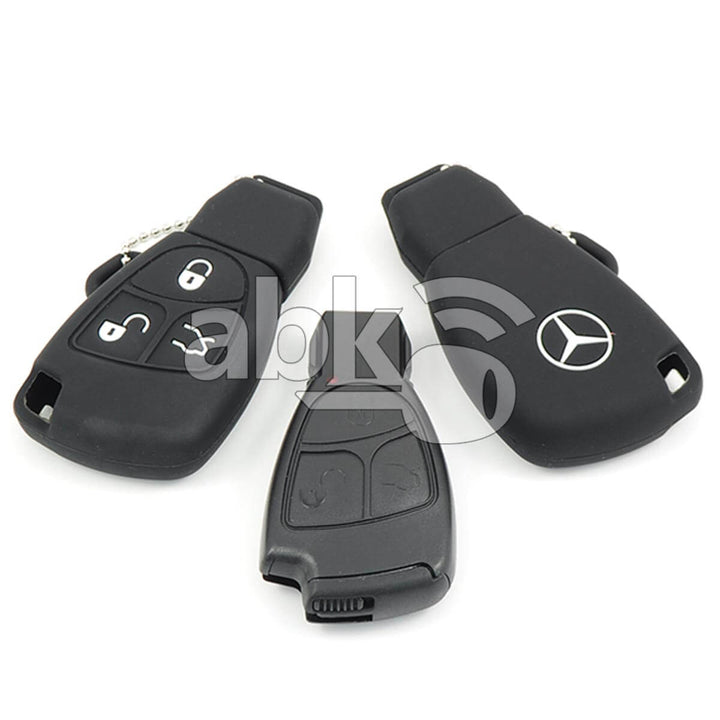 Mercedes Benz Silicone Remote Covers 3Buttons - ABK-2500-MB-SMART-BLK3B - ABKEYS.COM