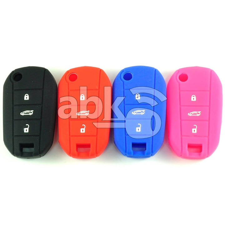 Peugeot Citroen Silicone Remote Covers 3Buttons - ABK-2500-PEG-FLIP-MID3B - ABKEYS.COM