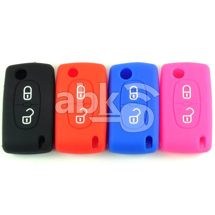 Peugeot Citroen Silicone Remote Covers 2Buttons - ABK-2500-PEG-FLIP-OLD2B - ABKEYS.COM