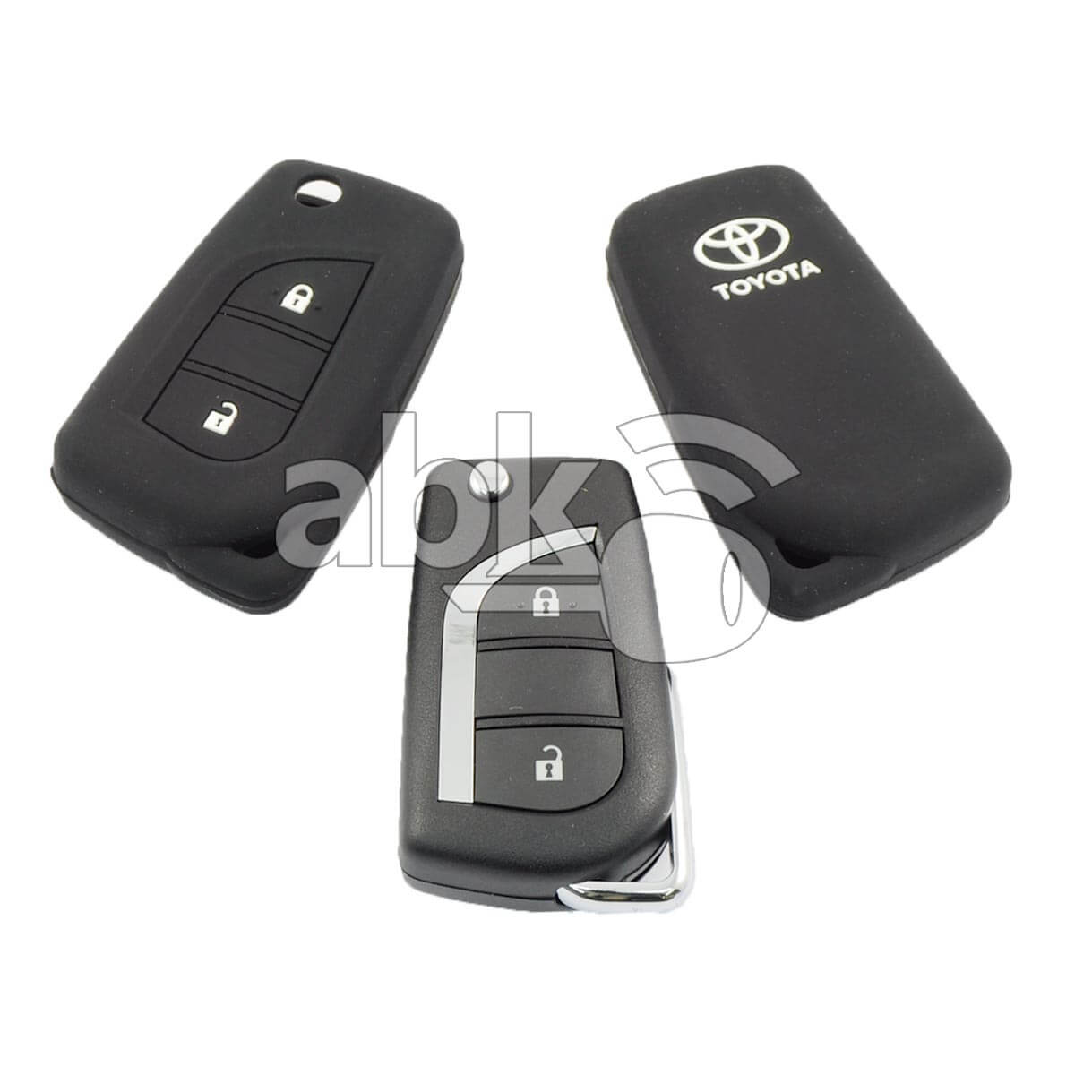 Toyota Silicone Remote Covers 2Buttons - ABK-2500-TOY-FLIP-MID2B - ABKEYS.COM