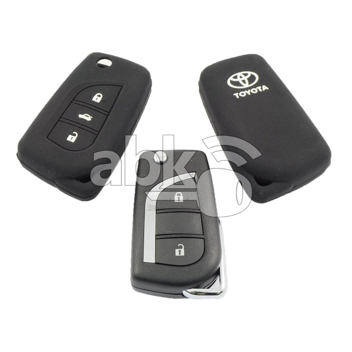 Toyota Silicone Remote Covers 3Buttons - ABK-2500-TOY-FLIP-MID3B - ABKEYS.COM
